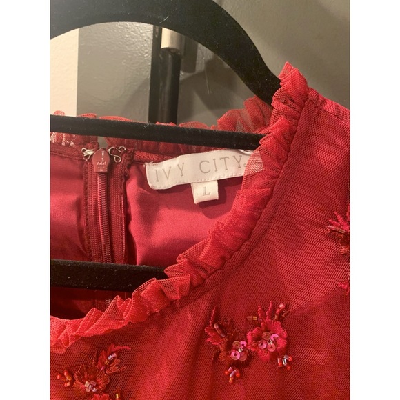 β€οΈ Large Red Anastasia Dress (Unlined Sleeves) - Ivy City Co. - Picture 5 of 6